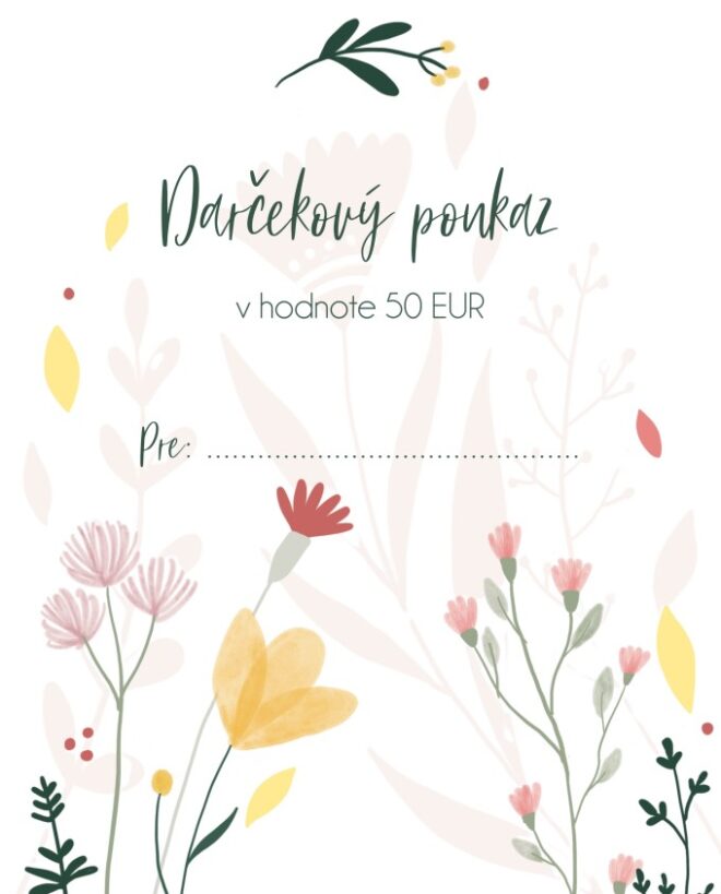 Darčekový poukaz v hodnote 20, 30, 50 EUR