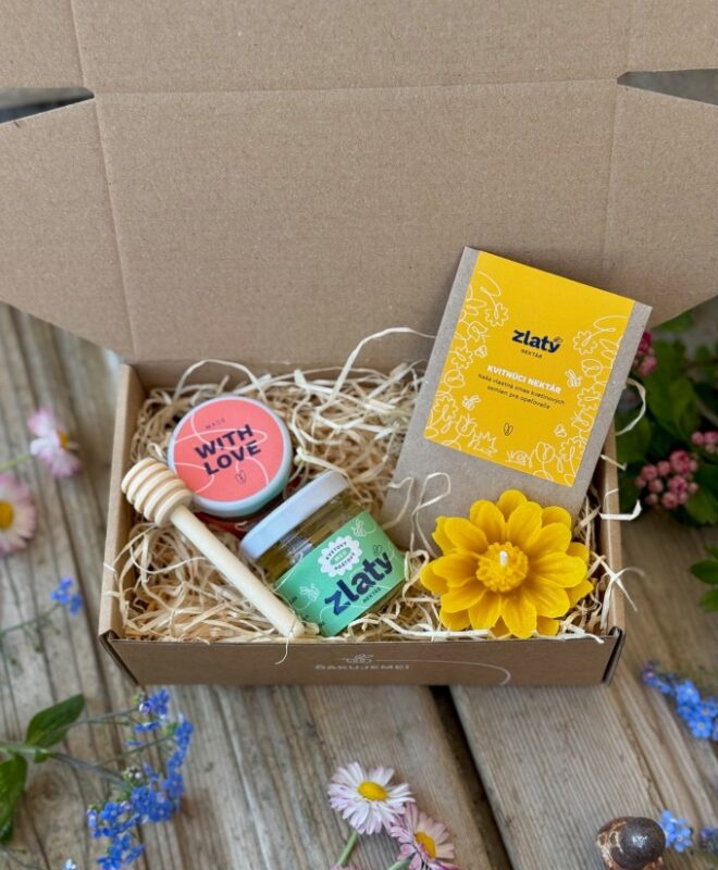 Darcekova krabicka kvitnuci nektar pre ucitelku